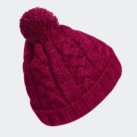 Adidas Chunky Knit Pompom Beanie Hat Pink - Picture 2 of 11